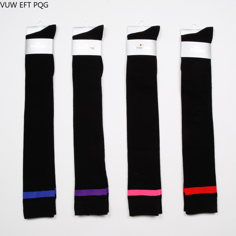 Autumn and winter over the knee socks female silicone non-slip Japanese long socks striped solid color wild high socks