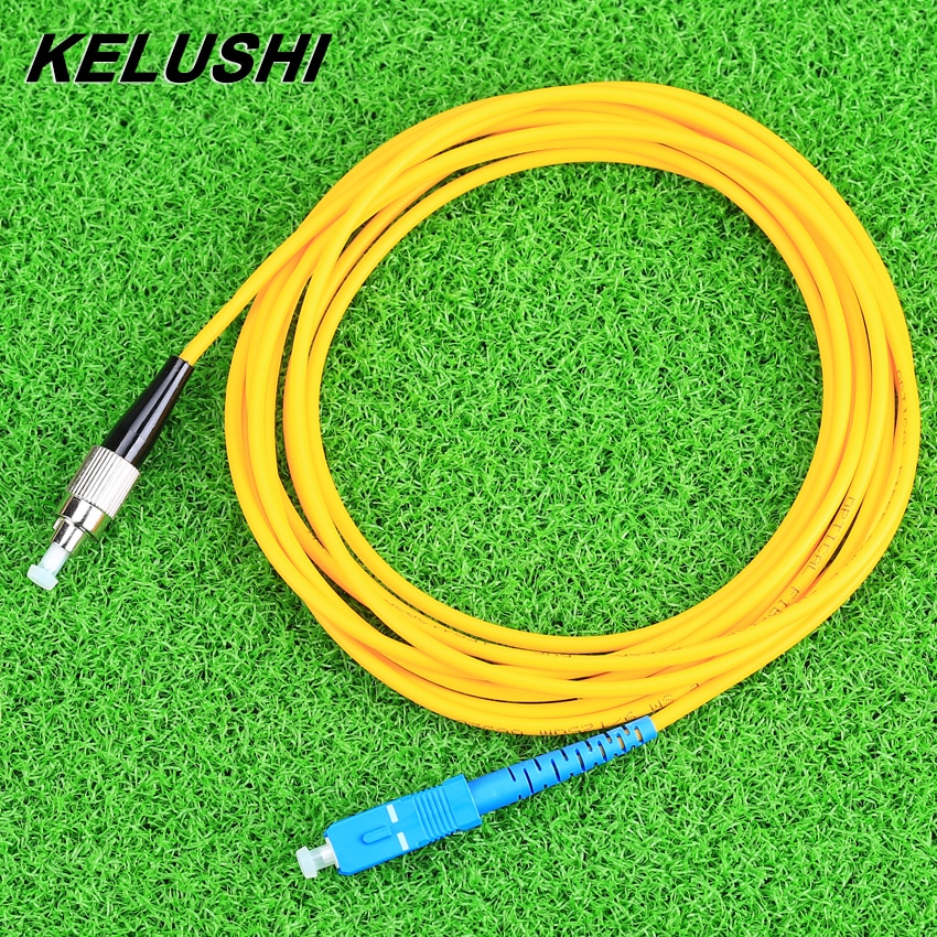 KELUSHI FTTH SC-FC Optical Fiber Jumper Cable Fiber Patch Cord Single Core 3 Meters FC to SC Fiber Optic Connecting Tool