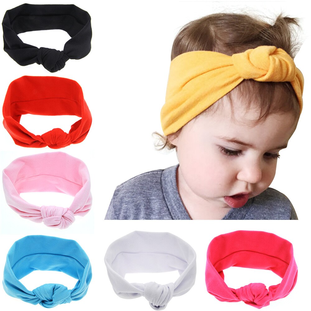 Yundfly Knot Kids Children Headband Handmade Cotton Blend Knot Headwraps 1st Birthday Gift Newborn Photography Props