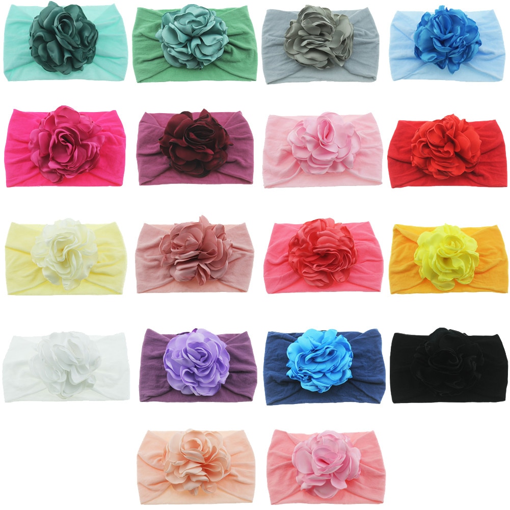 Yundfly Newborn Toddler Baby Girls Head Wraps Burning Flowers Knot Turban Headband Hair Accessories Birthday Gifts for 0-3Y