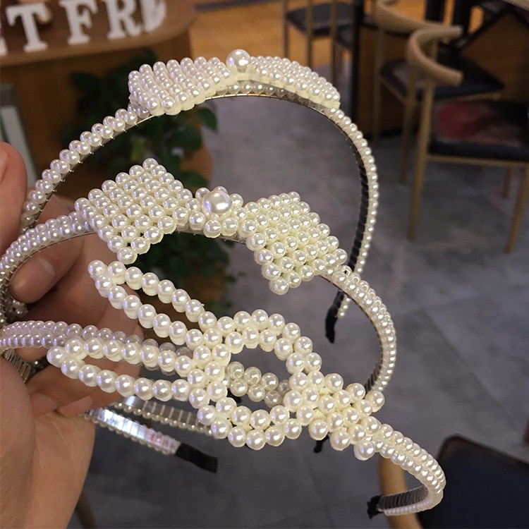 Kids Pearl Hair Clip Cute Girls Pearl Design Headband Women Headwear Apparel Photography Prop Party Gift