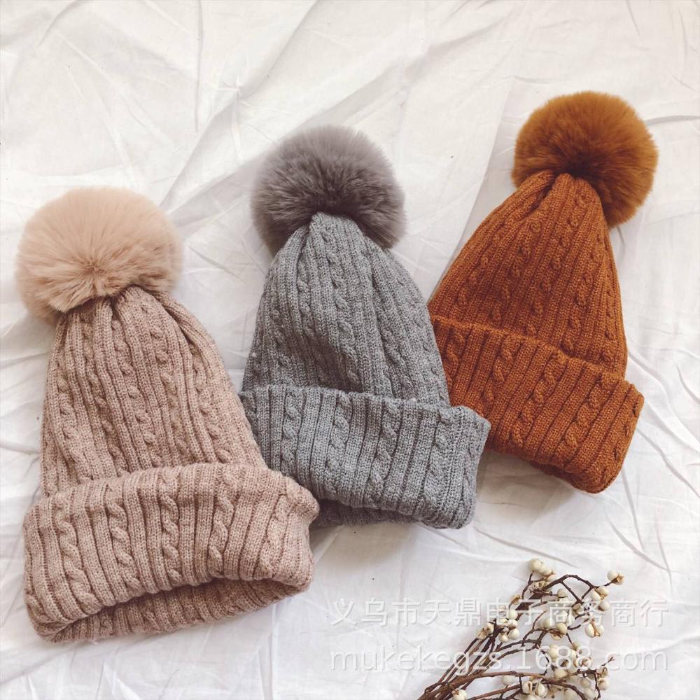 Cute Kids Girls Hats Warm Knitted Hat Children Hats And Caps Winter Newborn Baby Hat Beanie Caps