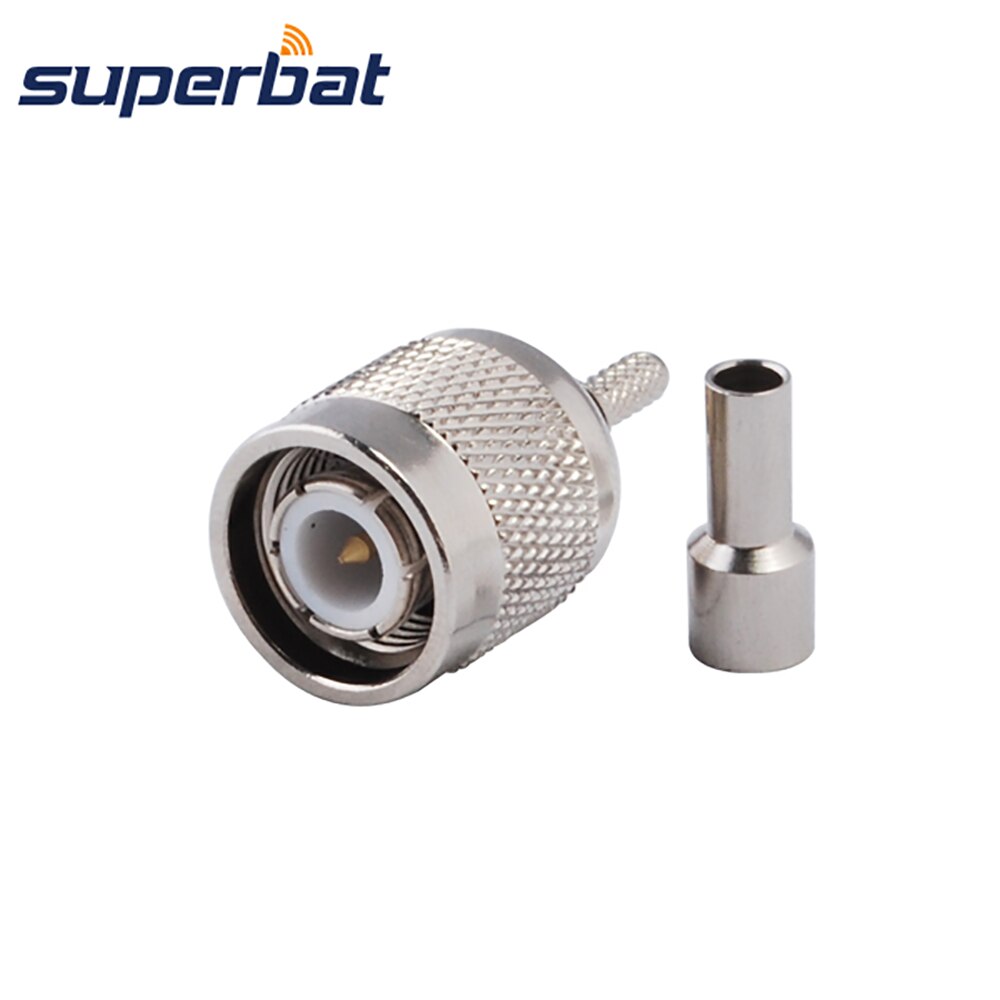 Superbat TNC Crimp Male Straight RF Coaxial Connector 50 Ohm for RG174 RG316,LMR100,1.13mm Cable Mount