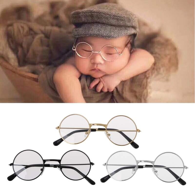 Hot Newborn Baby Girl Boy Flat Glasses Photography Props Gentleman Studio Shoot