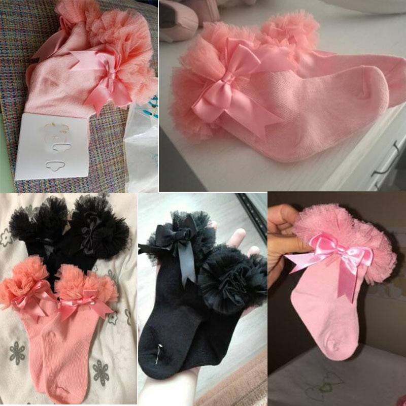 2018 Infant Toddler Baby sock Girls Kids Princess Bowknot Lace Floral Short Socks Cotton Ruffle Frilly Trim Ankle Socks 0-8Y