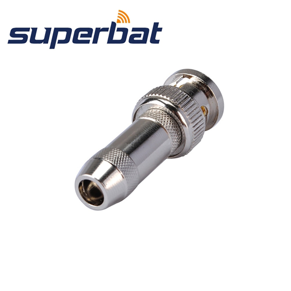 Superbat 10pcs BNC Crimp with Jacketed Male Connector for Coaxial Cable RG58,RG142,KSR195,LMR195