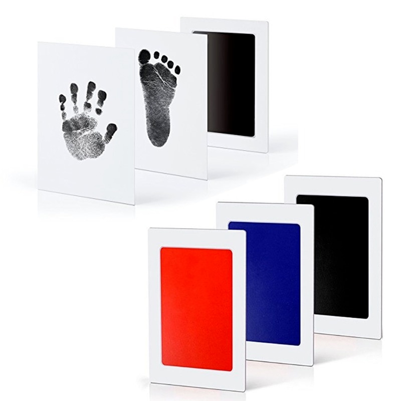 Large Size Non-Toxic Baby Handprint Footprint Imprint Kit Baby Souvenirs Casting Newborn Footprint Ink Pad Infant Clay Toy Gifts