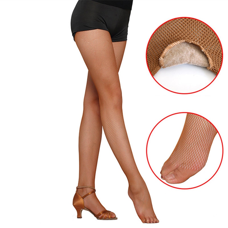 Women Sexy Fishnet Tights Mesh Pantyhose Ballroom & Latin Dance Elastic Sexy Stockings Large Size Female Nylon Stockings Hos