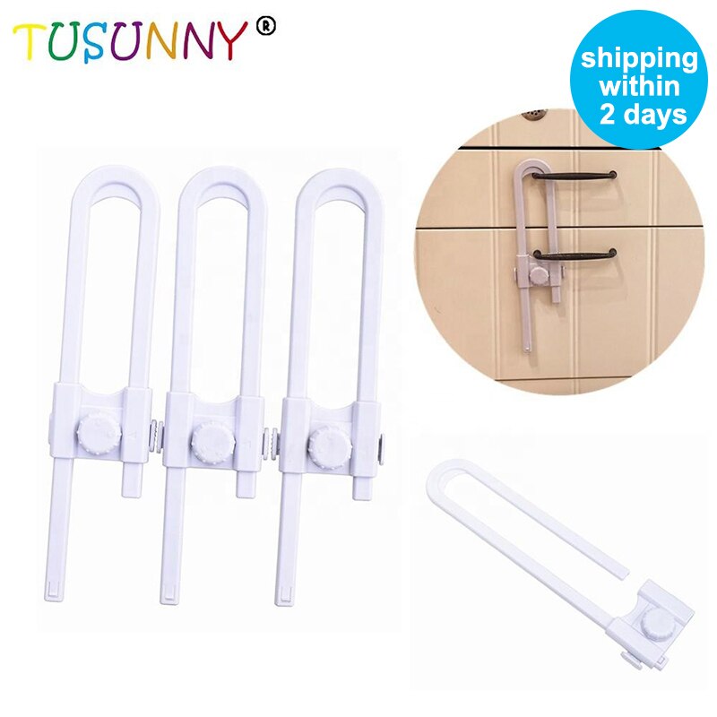 TUSUNNY 3pcs baby safety plastic U shape cabinet drawer cupboard locks protection against children baby safety lock for children