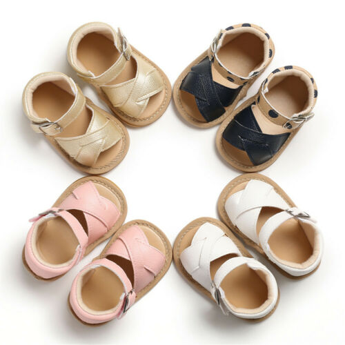 Newborn Infant Baby Girls Sandals Prewalker Non-slip PU Leather Shoes Summer Girls Kid Shoes