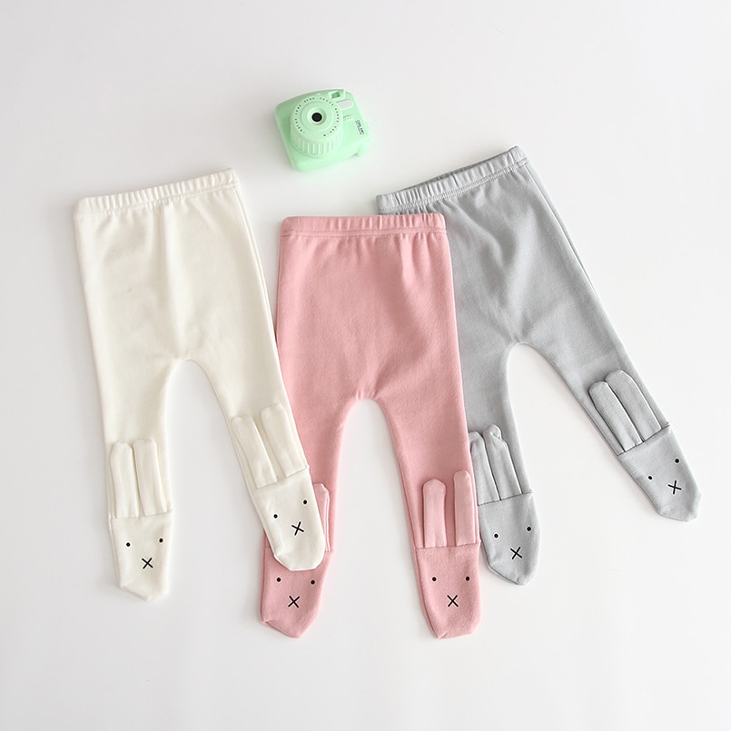 Newborn baby girls pants cartoon 3D bunny design pantyhose for girls tights toddler baby legging children trousers 0-24m