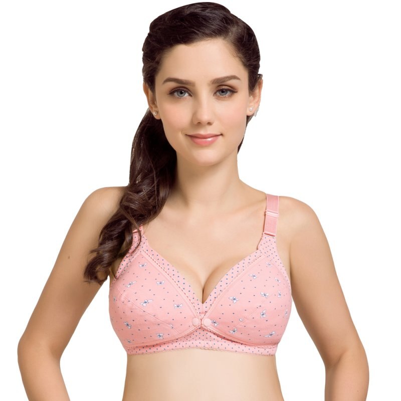 Front Buckle Cotton Breastfeeding Push Up Pregnant Women Underwear Pregnant Feeding Nursing Maternity Gathered Wireless Bra