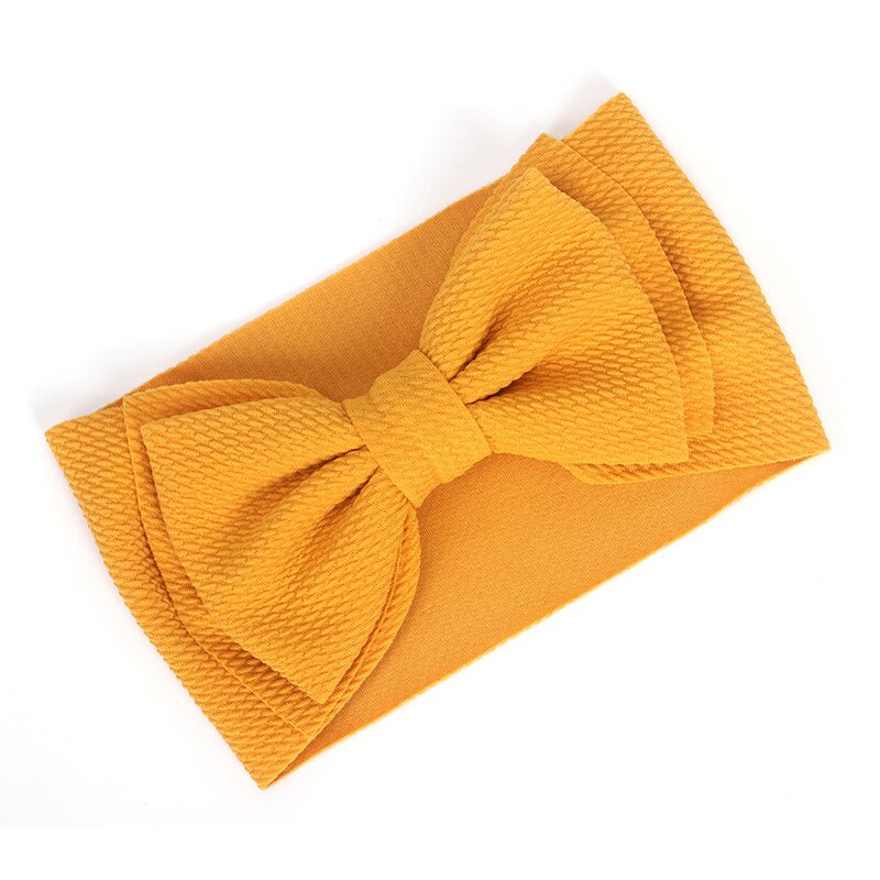 Baby Headband Girls Big Bow Turban Cute Kids Hair Accessories Elastic Headwrap Solid Color Hairband Children Outdoor Headwear