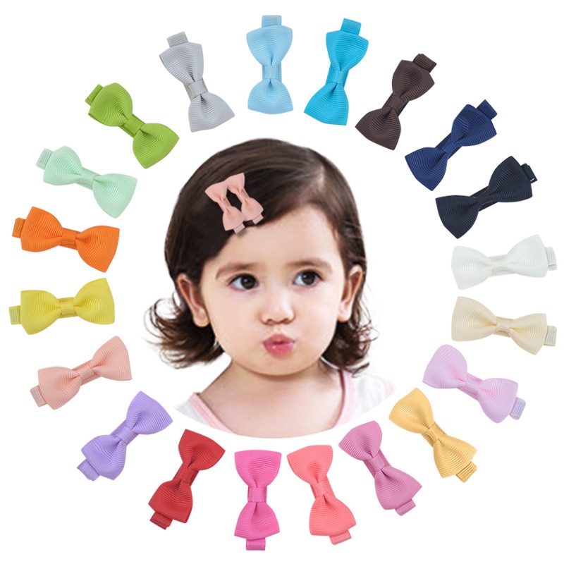 5Pcs Exquisite baby headdress handmade green ribbon children's hairpin hair accessories baby ribbon bow hairpin