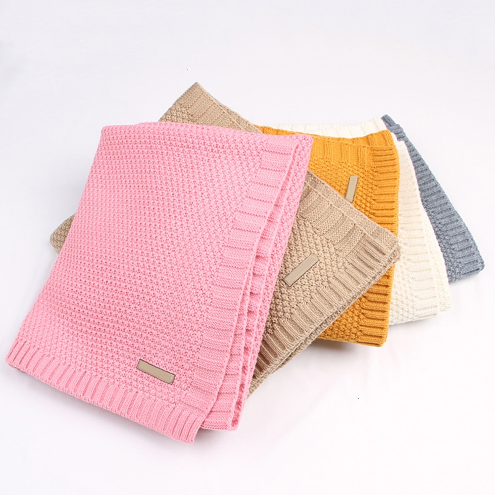Baby Swaddle Muslin Swaddle Knitted Organic Cotton Children's Bed Blankets Colorful Soft Bedding Child Swaddle Newborns Wra