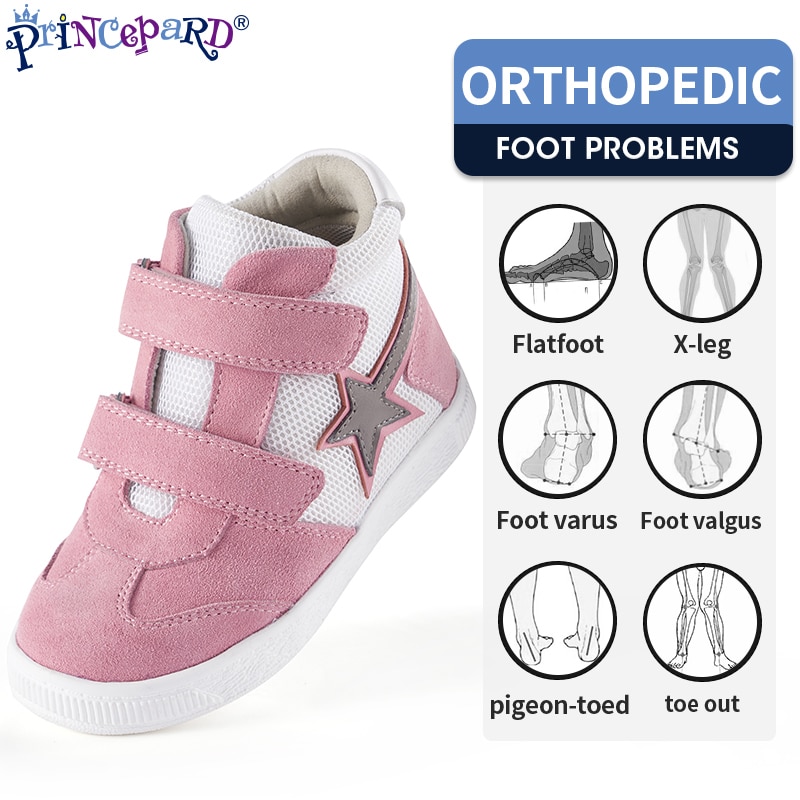 Princepard Children Orthopedic Shoes Sneaker Adjustable Strap Corrective Casual Shoes with Ankle Support Care for Kids Boy Girls