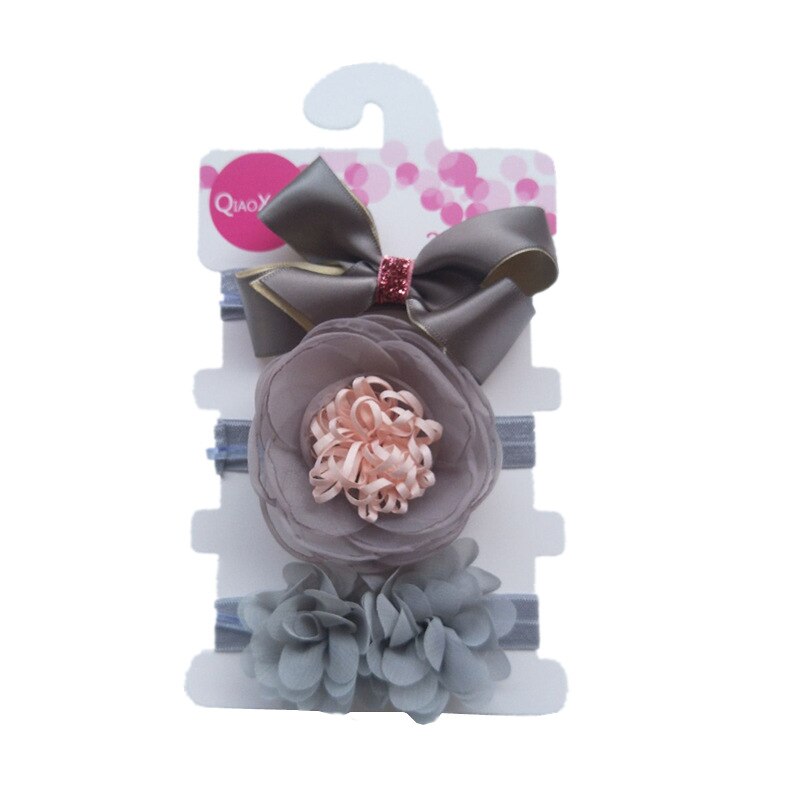 3pcs/lot baby girl bows flower headband elastic headwear floral bowknot hair accessories for baby girl birthday party