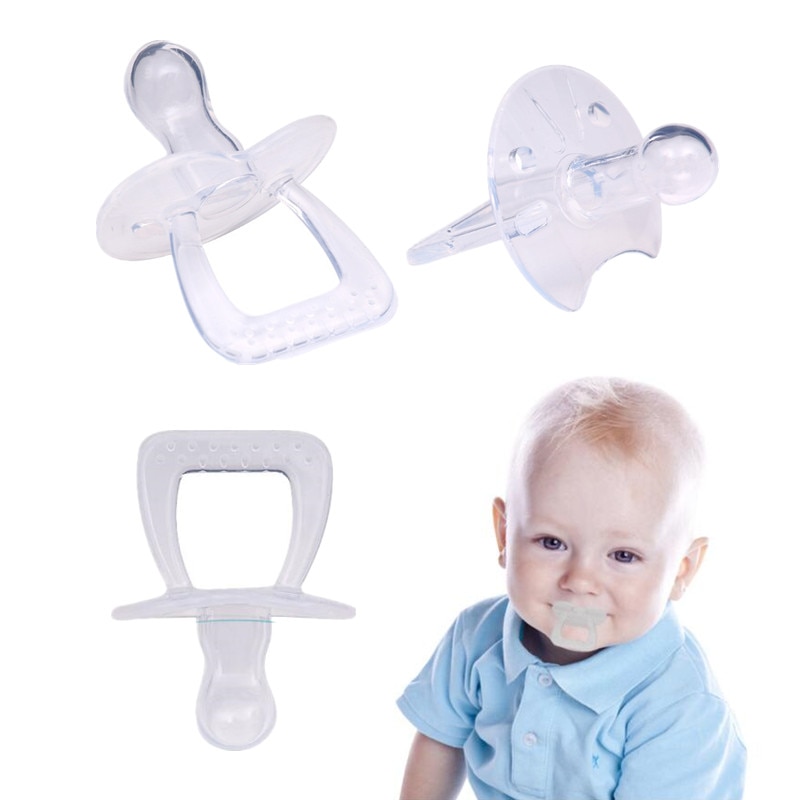 Food Grade Silicone Baby Pacifier Round Flat Headed Type Safety Soother Nippler Infant Feeding Pacifier for 0~3 Years Old Baby