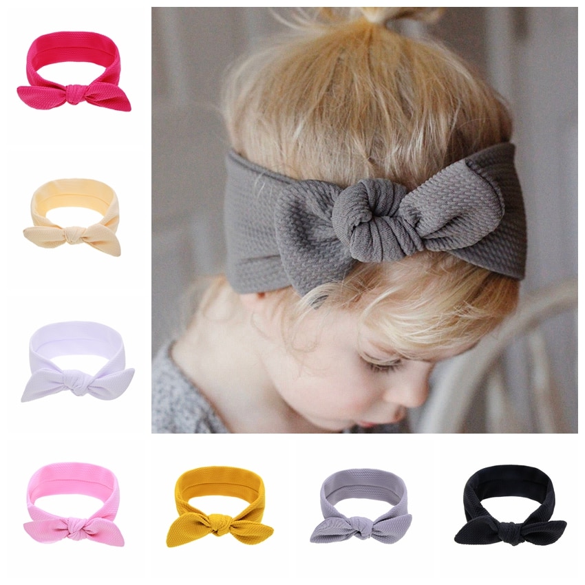 New Soft Baby Bubble Texture Rotating Ear Knot Headband Newborn Toddler Headdress Headwraps Children Headwear Girls Gifts