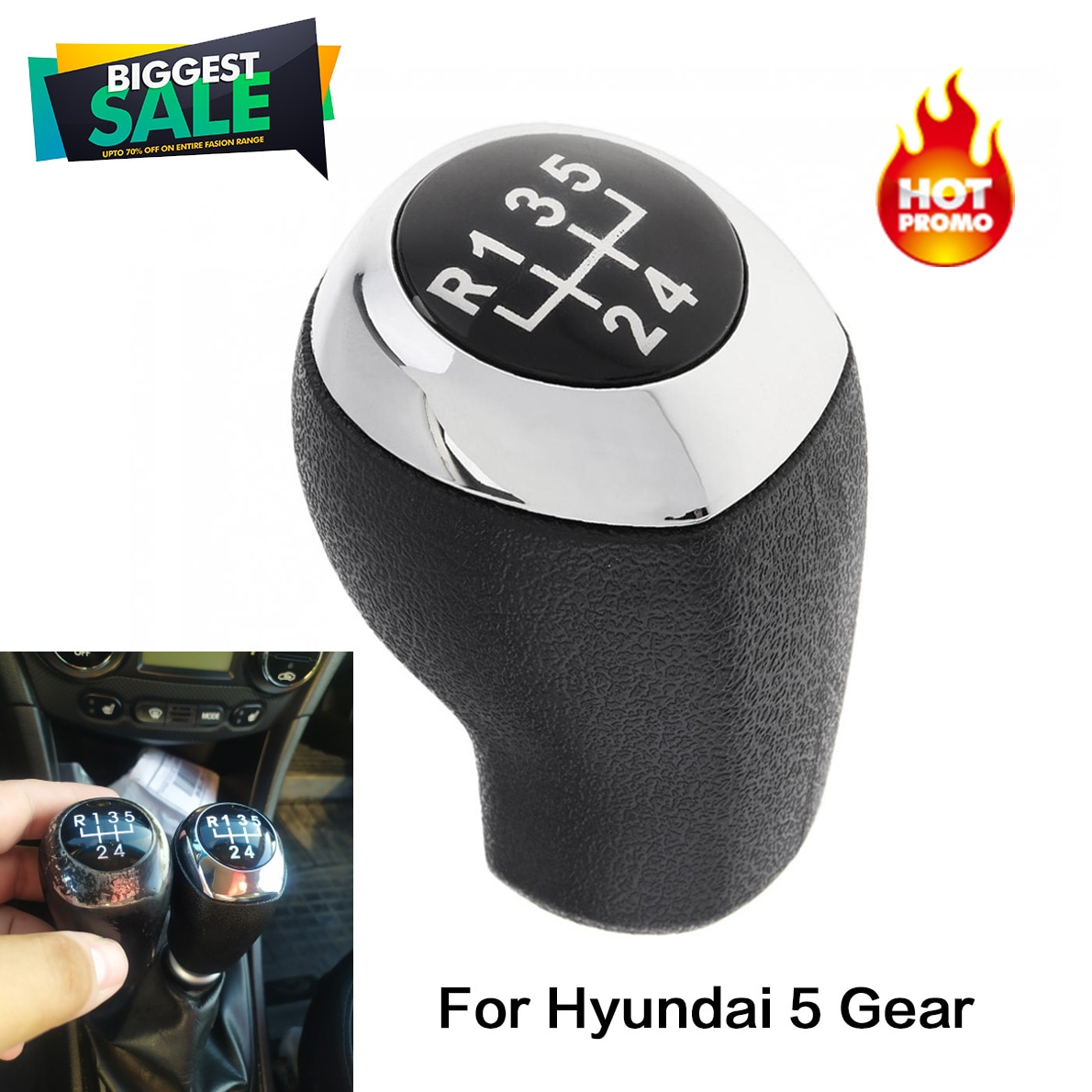 5 Gang Schaltknauf Abdeckung ABS Kunststoff Chrom Auto Getriebe Stick Handball Fit für Hyundai