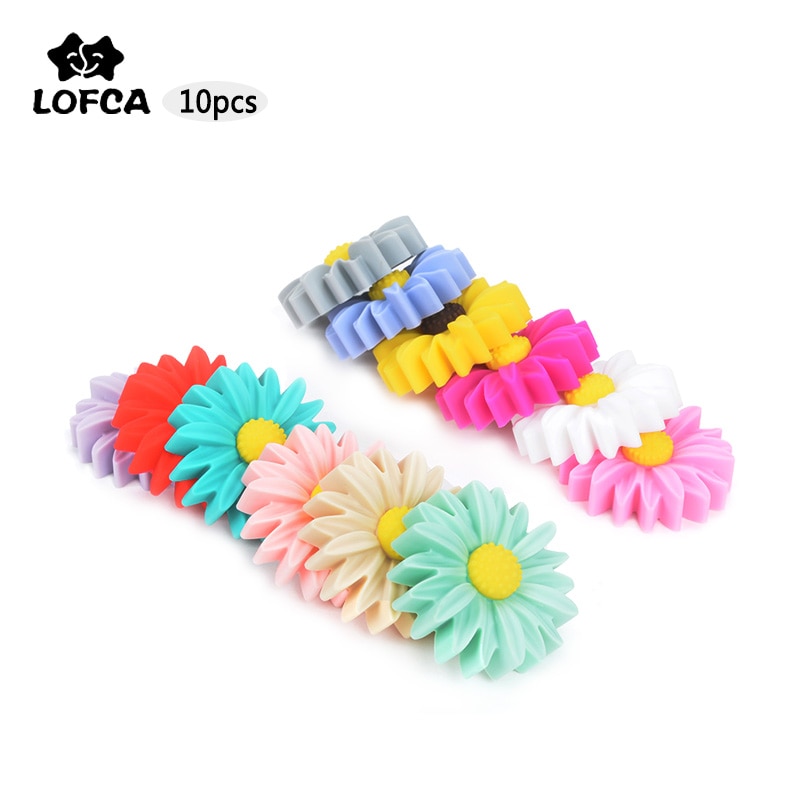 LOFCA 10pcs Baby Silicone Daisy Clip Baby Oral Care Pacifier Clip Holder baby silicone teether clip Pacifier Chain Accessories