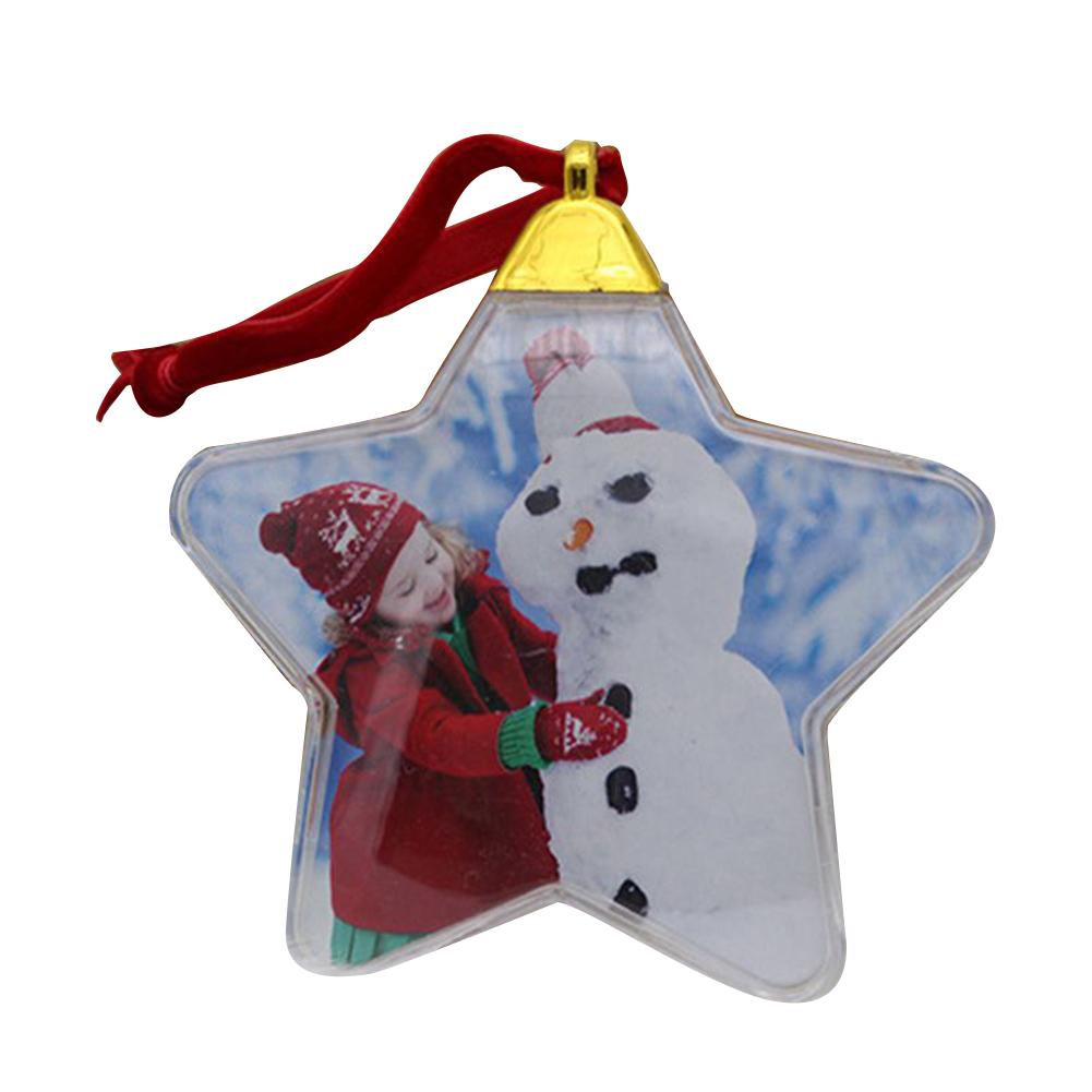 Christmas Transparent Plastic Photo Five-star Ball Christmas Decorations X-mas Tree Hanging Decor For Home Diy Party Kids Gifts