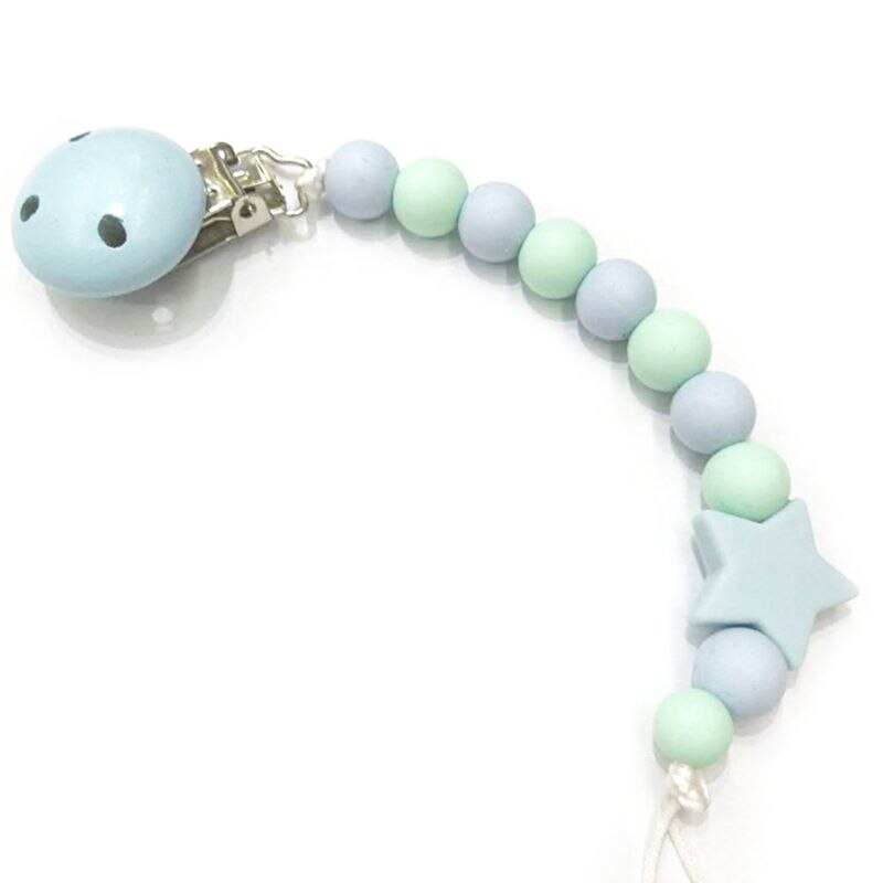 Cute Baby Pacifier Chain Clip Child Bead Silicone Nipple Chains Strap New Holder Newborn Appease Supplies AXYA