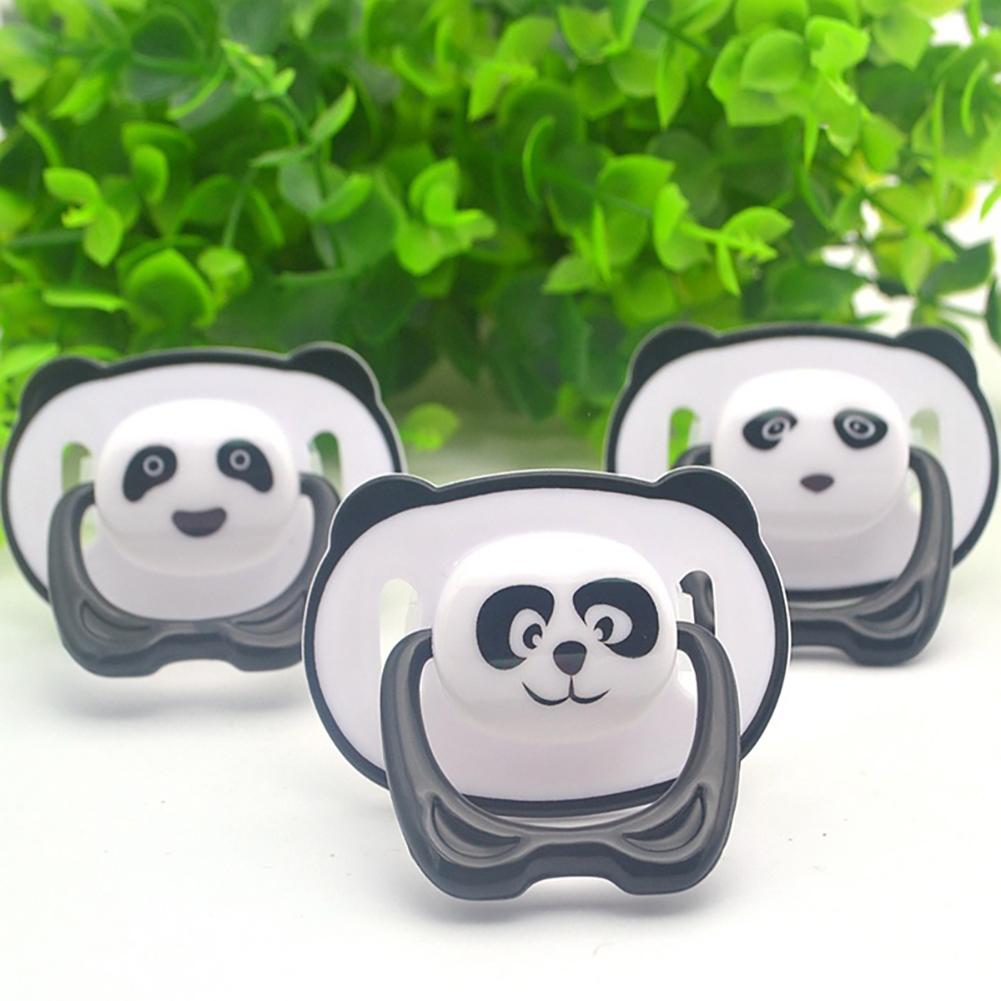 New born Baby Pacifier Cartoon Panda Baby Food Grade Silicone Orthodontic Pacifier Flat Round Head Soother Nipple