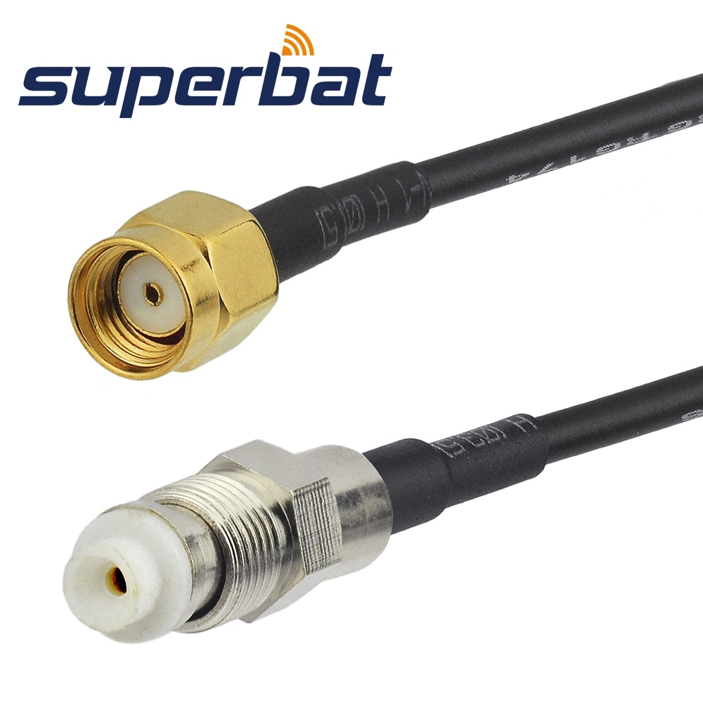 Superbat FME Plug to RP-SMA Male RG174 15cm Jumper Cable Assembly RF Coaxial Cable