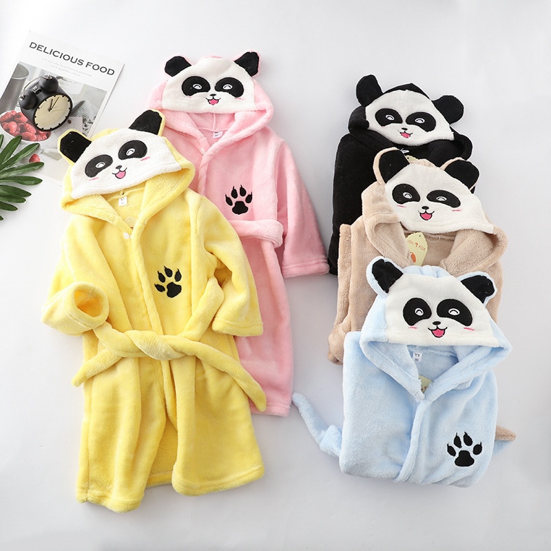 Baby Pajamas Kids Bathrobe Flannel Bath Robe Sleepwear Winter Bathrobes Children Clothing Nightgown Kids Sleepwear Robe