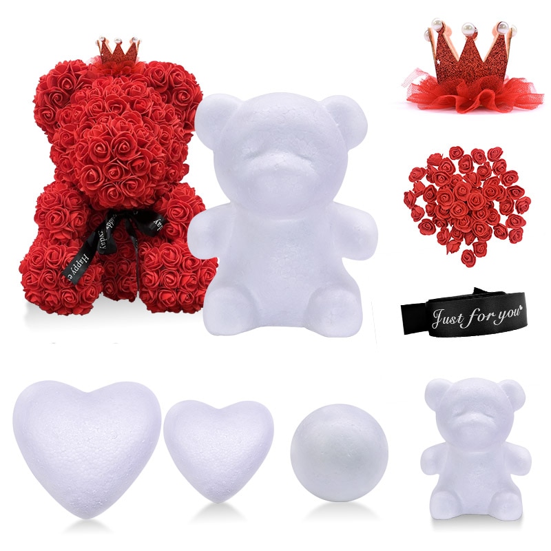 1Pc Polystyrol Styropor Schaum Ball Rose Bär Kaninchen Herz Handwerk Für DIY Partei Dekoration