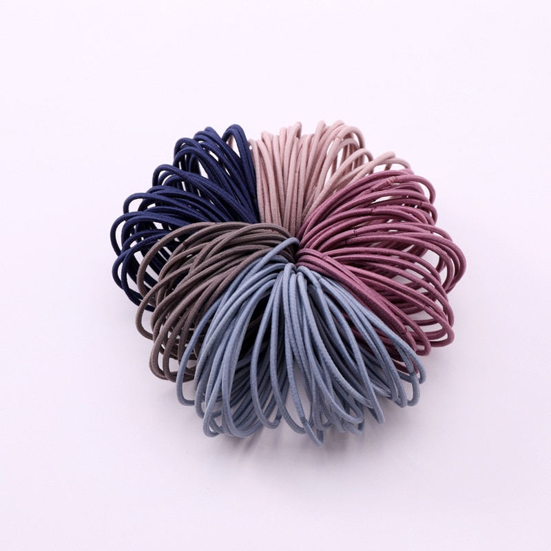 50PCS/Set Girls Colorful 4.5cm Elastic Hair Band Children Cute Ponytail Holder Rubber Band Headband Scrunchies Hair Accessories