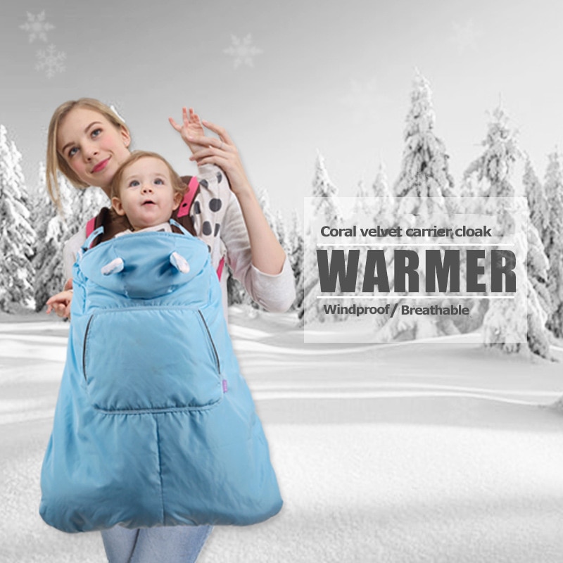 Baby Carrier Cloak Winter Warmer Cape Infant Windbreaker Cover Waterproof Velvet Coat Backpack Sling Sleeping Bag Mantle