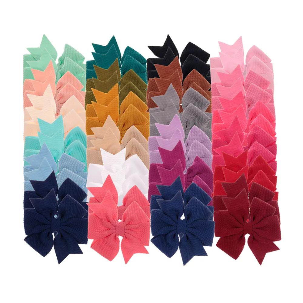 24 Colors 4" 5pcs/lot New Chiffon Bows for Baby Girls Diy Headband Hair Clips Hairpins Children Headwear Hair Accessories