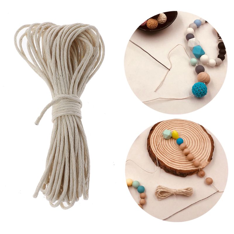 1mm Waxed Cotton Cord Baby Teether Accessories 5m Rope Waxed Twisted String Thread Line For DIY Jewelry Making