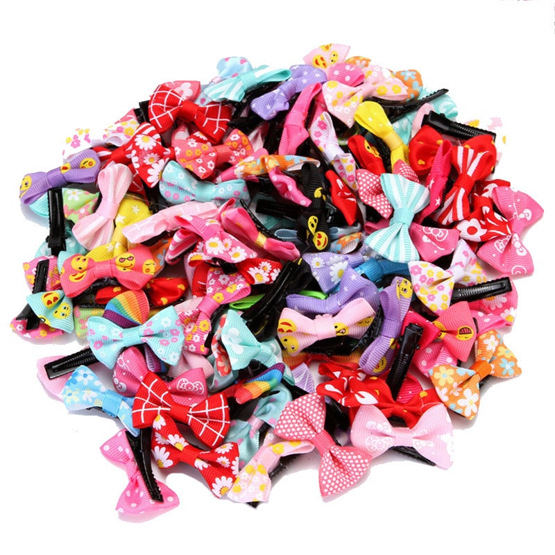 20PCS Original Baby Girls Bow Flower Small Barrettes Newborn Cute Hairpins Headwear Kids Hair Clips Headband Hair Accessories