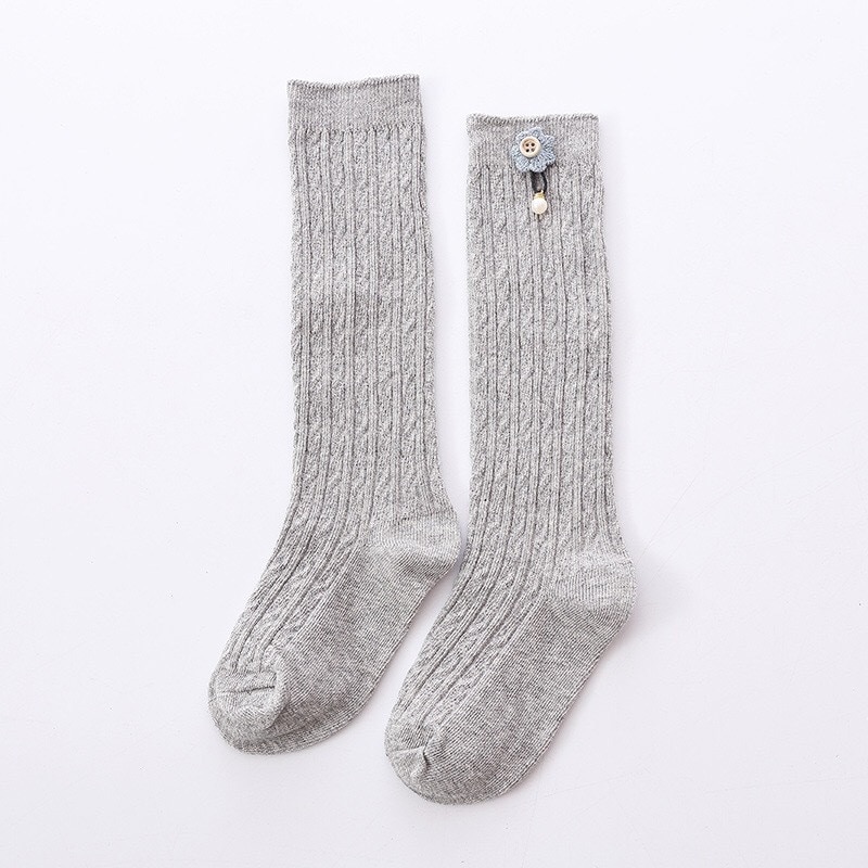 1-5 Years Baby Girls Cute Kids Knee High Socks Exquisite Flower Cotton Princess Long Sock Children's Leg Warmer