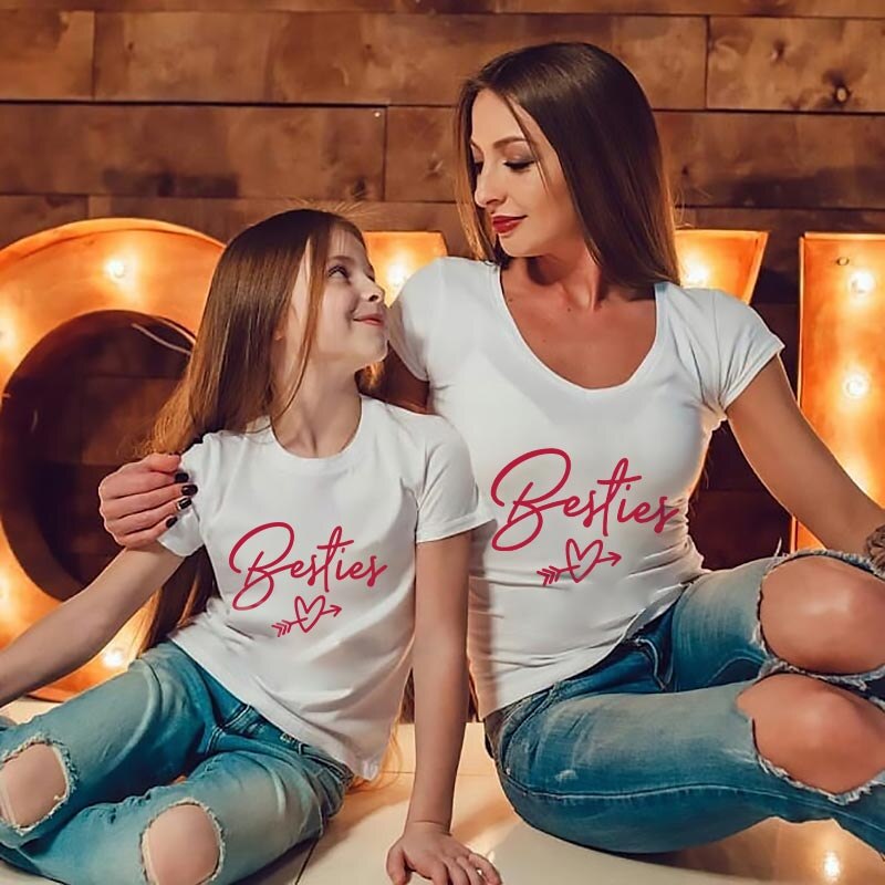 mother daughter outfits lovely sweat look mom girl cute family matching baby clothing summer mom me new cotton fashion tshirts