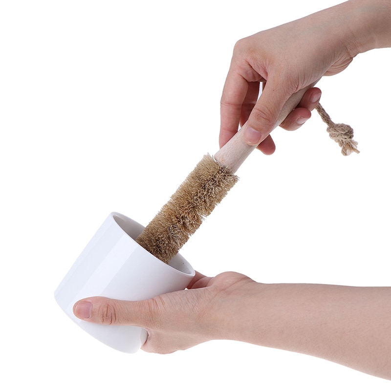 Pot brush non-stick long handle bottle brush clean brush coconut palm cup brush