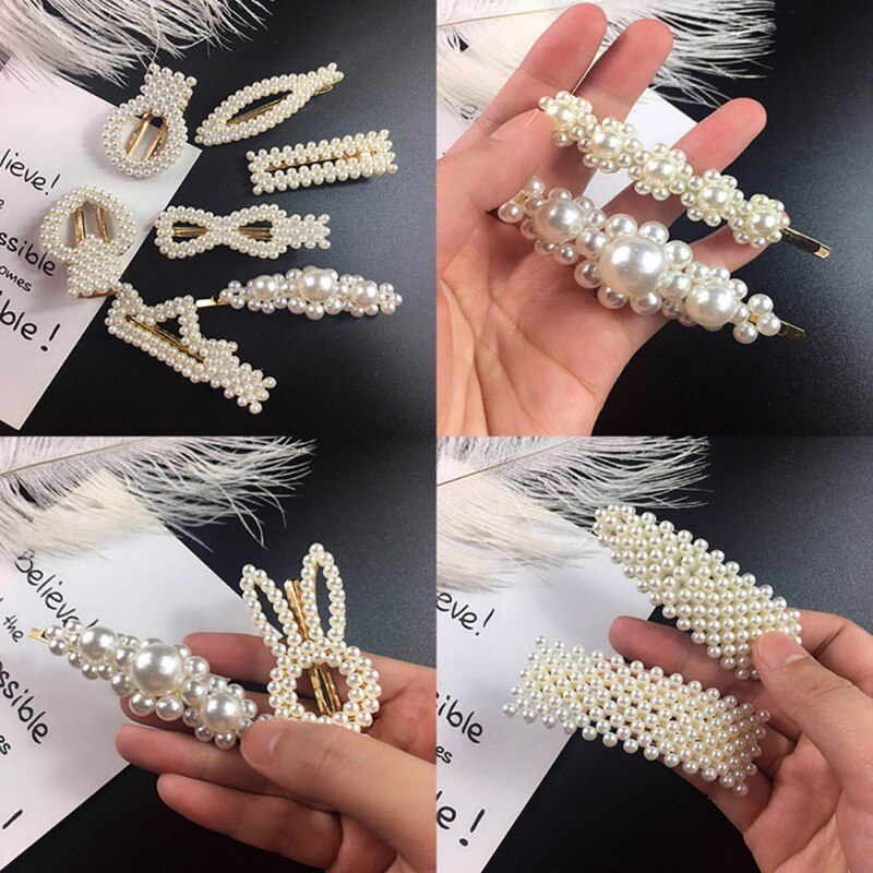 New baby Girls Elegant Pearls Hair Clips Headwear Hair Ornament Hairpins Barrettes Sweet Headband Hair Accessories fashion