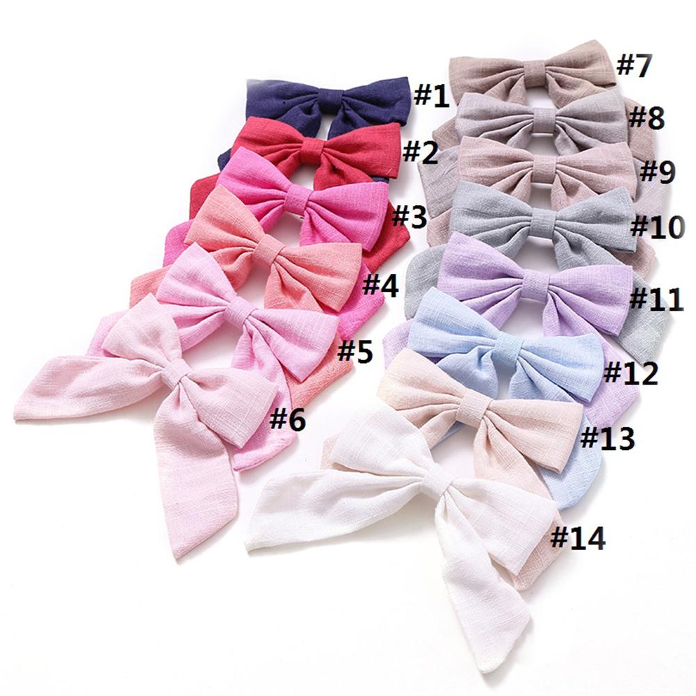 Cotton And Linen Breathable Long Swallowtail Butterfly Hairpin Europe And America Simple Fashionable Girl Bow Hairpin