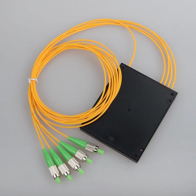 FC/ APC 1x4 PLC Fiber Optic Splitter Cassett Fiber Optical Splitter or ABS PLC Splitter Single Mode SC FC LC ST Connector