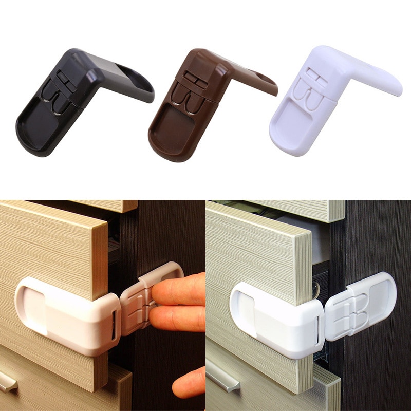 1pc Baby Safety Locks Protection From Children In Cabinets Boxes Lock Drawer Door Terminator Cabinet Right Angle Corner Lock