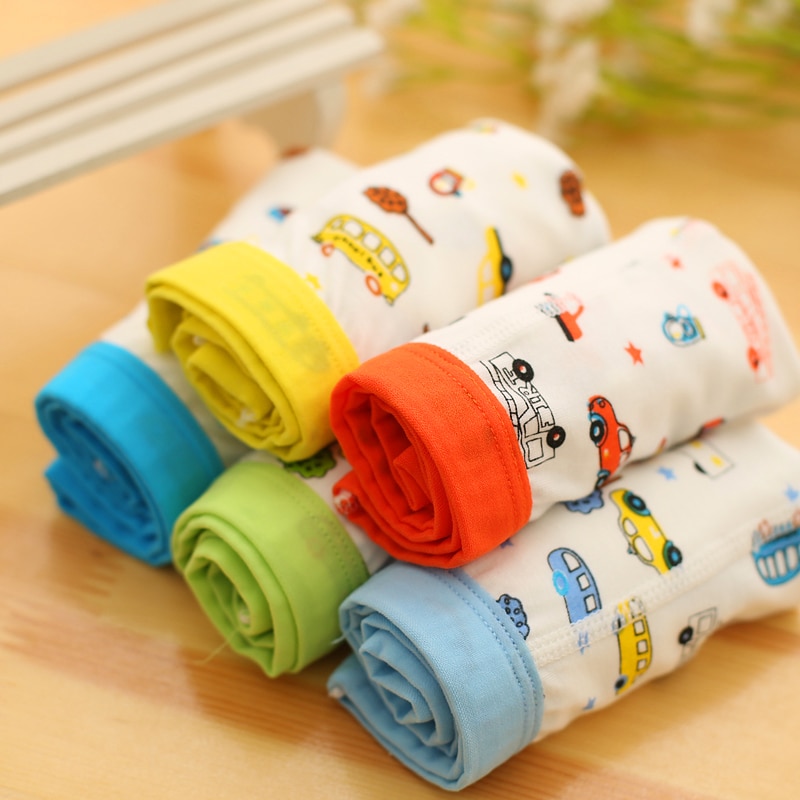 3Pc/lot Random Colors Soft Breathable Boys Boxer Kids Underwear Boy Underpants Boxer Modal Soft for Children 2-8Y