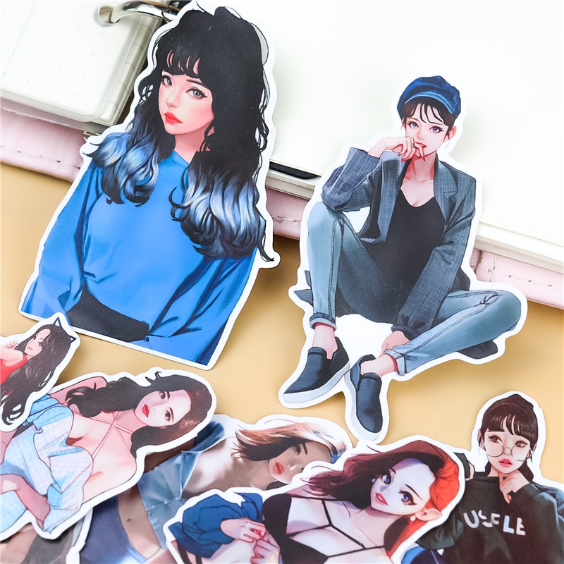 stickers 24PCS Cute anime girl team hand account stickers refrigerator suitcase skateboard mobile phone stickers diy waterproof