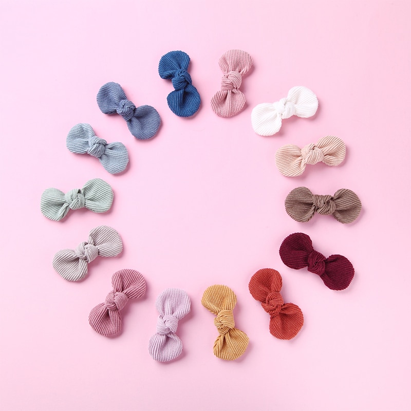 Baby Hairpin Cotton Hair Bow Girls Boutique Bow Hair Clips Hairpin Baby Newborn Girl Colorful Knotted Hair Accessories 13 Colors