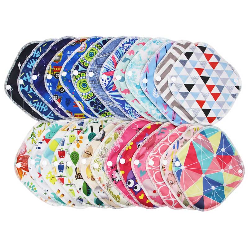 3pcs Reusable Pads Menstrual Pads Bamboo Charcoal Waterproof PUL Hygienique Women Panty Liner Small Size Maternity Sanitary Pads