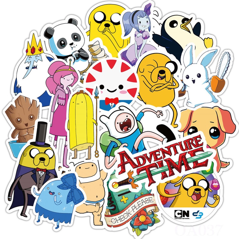 50Pcs Anime Adventure Time Stickers Pack For Kids On The Laptop Fridge Phone Skateboard Travel Suitcase Sticker