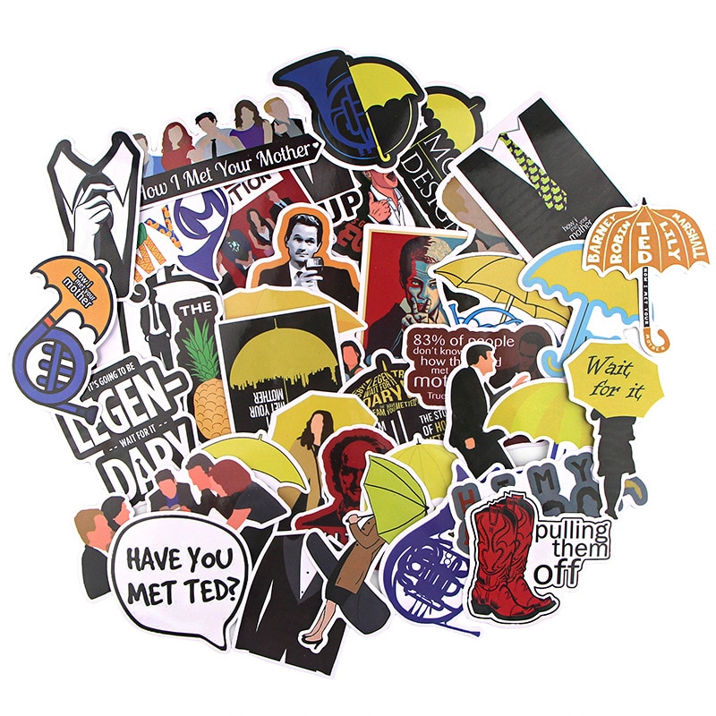 37pcs / set How I Met Your Mother sticker motorcycle and suitcase cool laptop sticker skateboard sticker gift