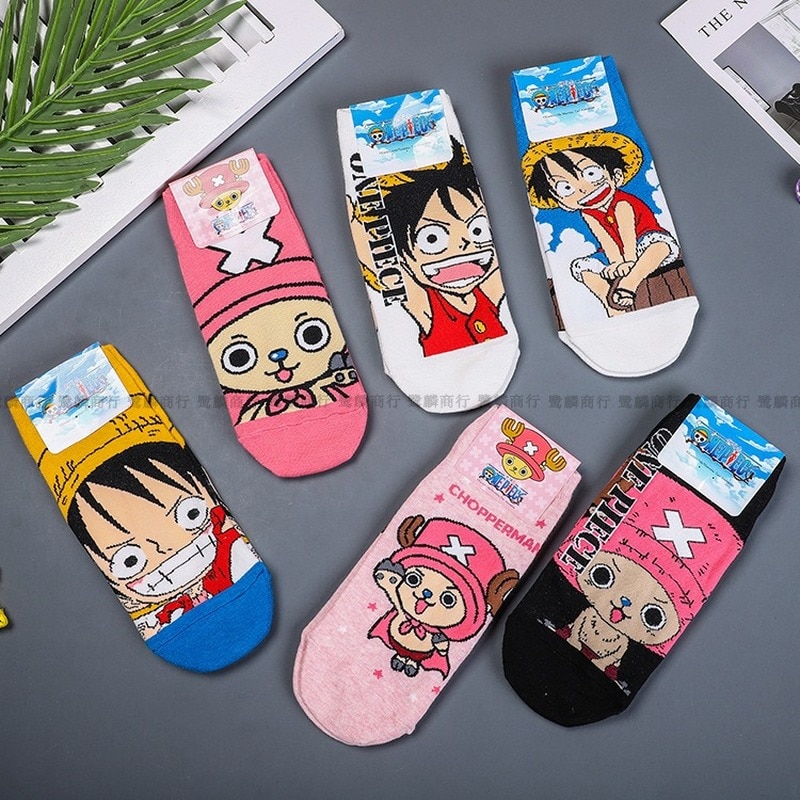 Short Socks Happy Women Cotton Woman Sox Cartoon ONE PIECE Colorful Thin Sock Creative Ladies Spring Summer Trendy Lady Meias